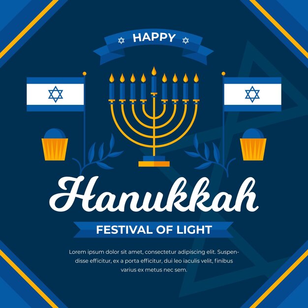 Free vector flat design hanukkah concept