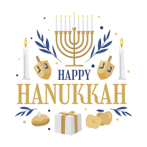 Flat design hanukkah concept