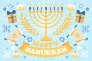 Free vector flat design hanukkah concept