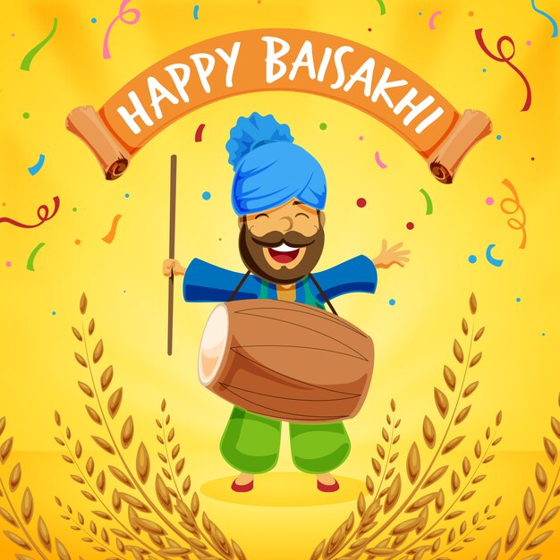 Плоский дизайн Happy Baisakhi