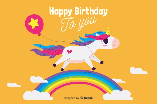 Flat design happy birthday background