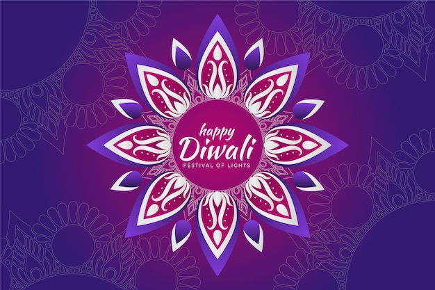 Free vector flat design happy diwali traditional design