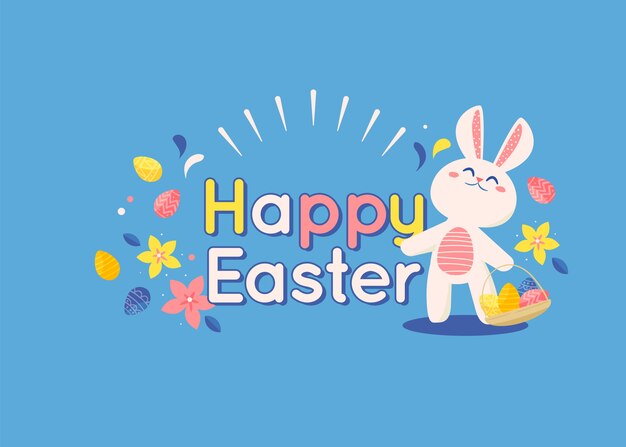 Free vector flat design happy easter day