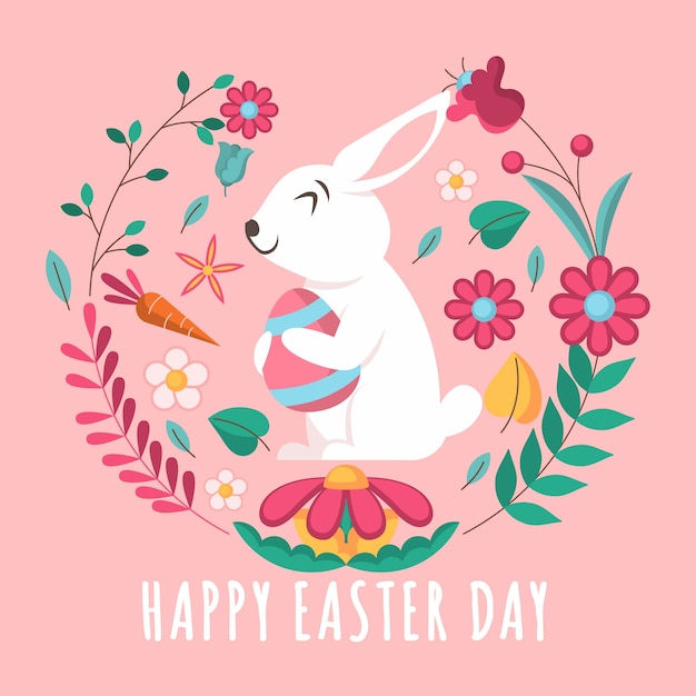 Free vector flat design happy easter day