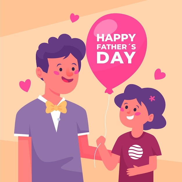 Flat design happy father's day illustration