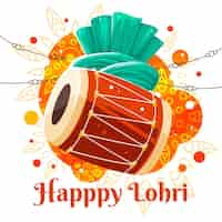 Free vector flat design happy lohri celebration