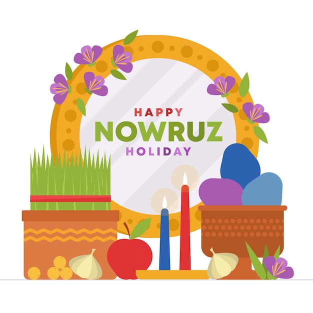 Flat design happy nowruz