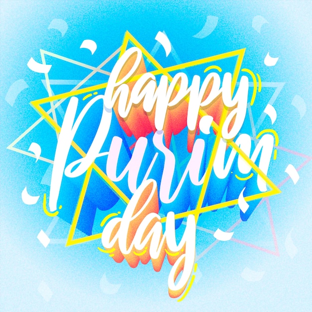 Free vector flat design happy purim celebration