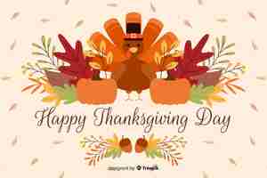 Free vector flat design of happy thanksgiving background