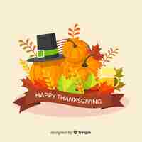 Free vector flat design happy thanksgiving wallpaper