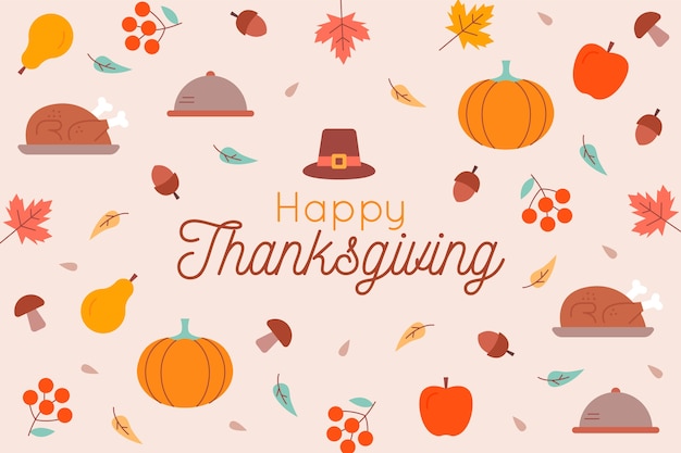 Free Vector  Flat design happy thanksgiving wallpaper