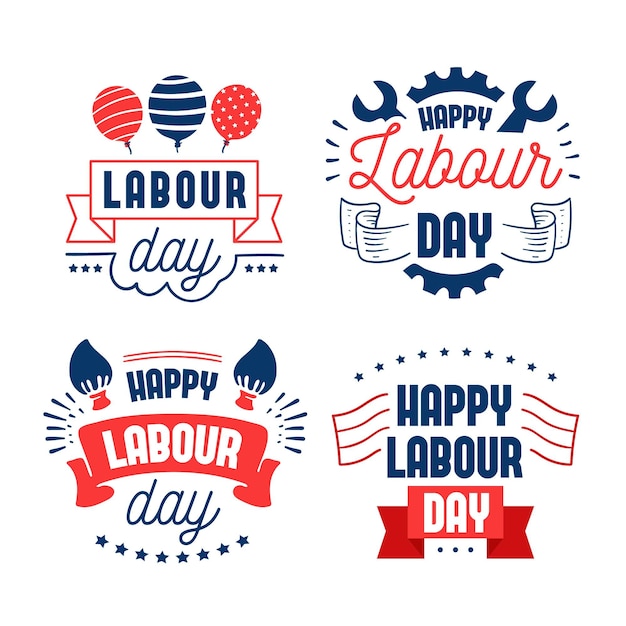 Free vector flat design happy usa labour day