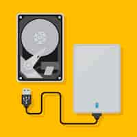 Free vector flat design hard drive illustration