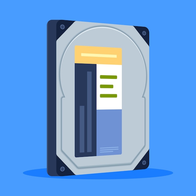 Flat design hard drive illustration