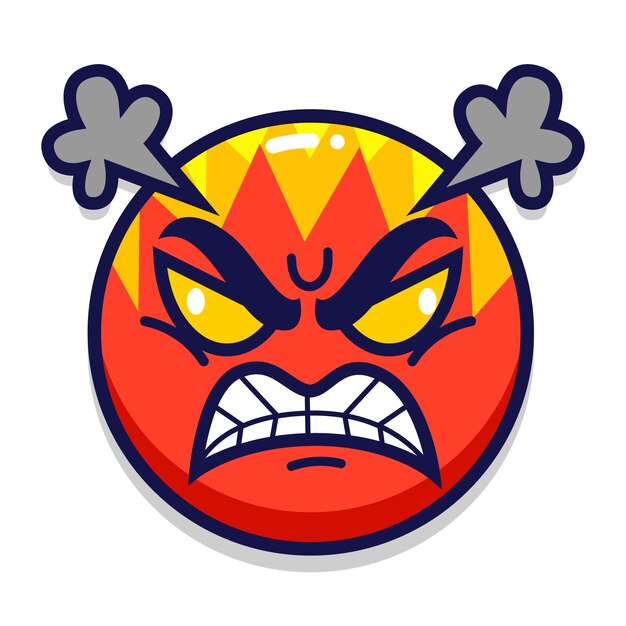 Flat design hate emoji illustration