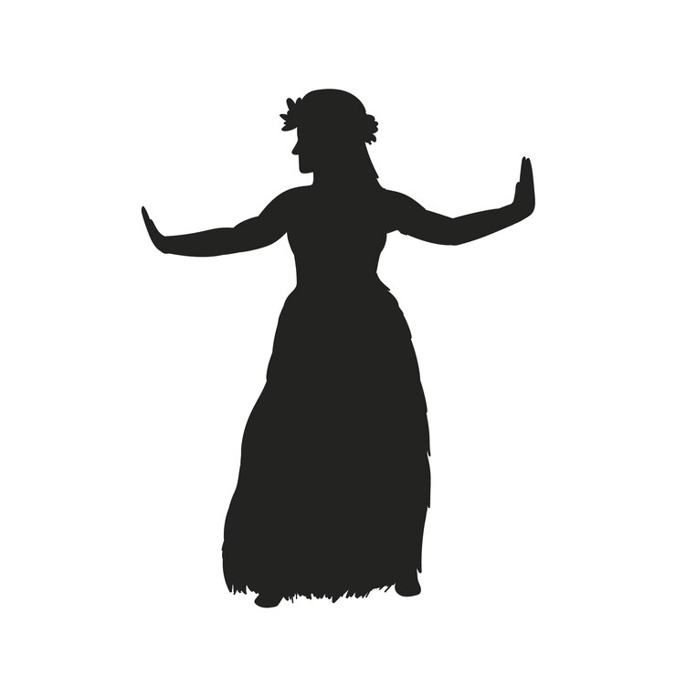 Free Vector flat design  hawaiian girl silhouette