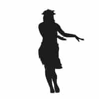 Free vector flat design  hawaiian girl silhouette