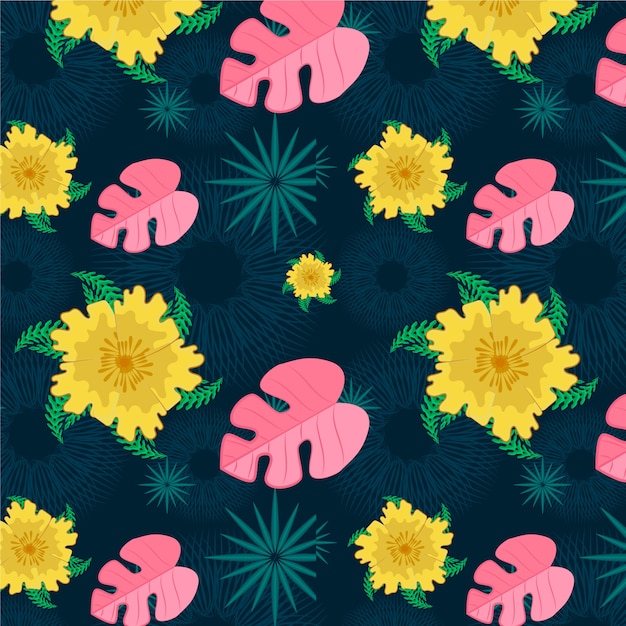 Flat design hawaiian shirt pattern design