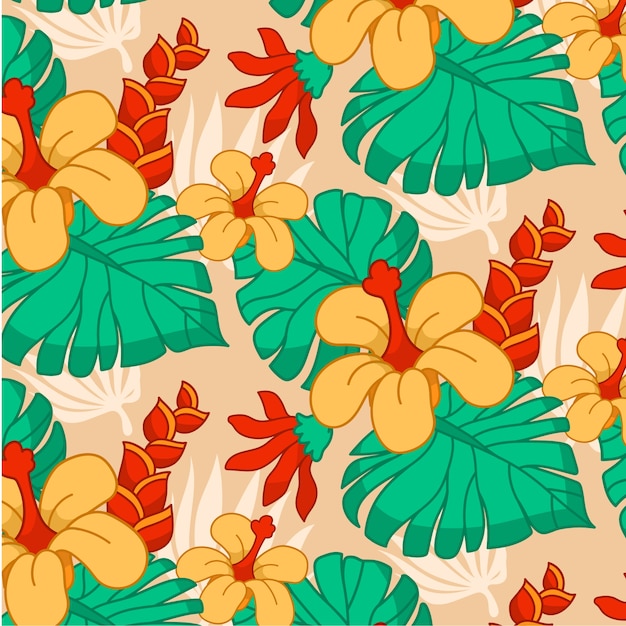 Free vector flat design hawaiian shirt pattern design