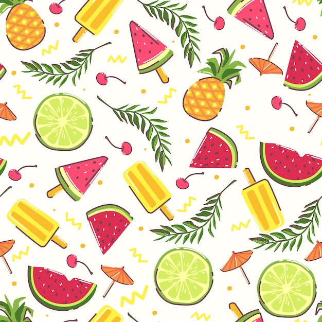 Flat design hawaiian shirt pattern design