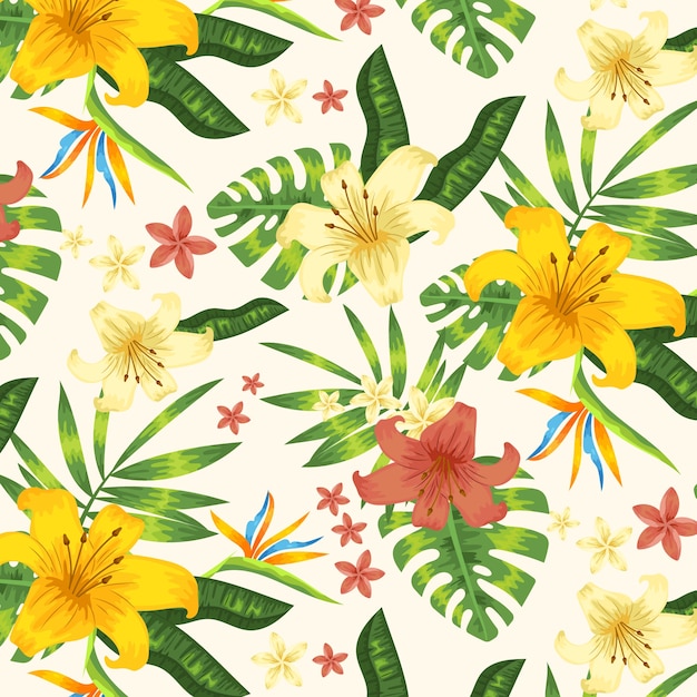 Flat design hawaiian shirt pattern illustration