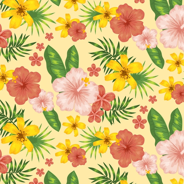 Flat design hawaiian shirt pattern illustration