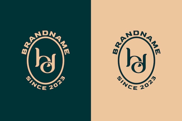 Flat design hd monogram logo design template