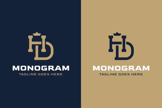 Плоский дизайн шаблона дизайна логотипа монограммы hd