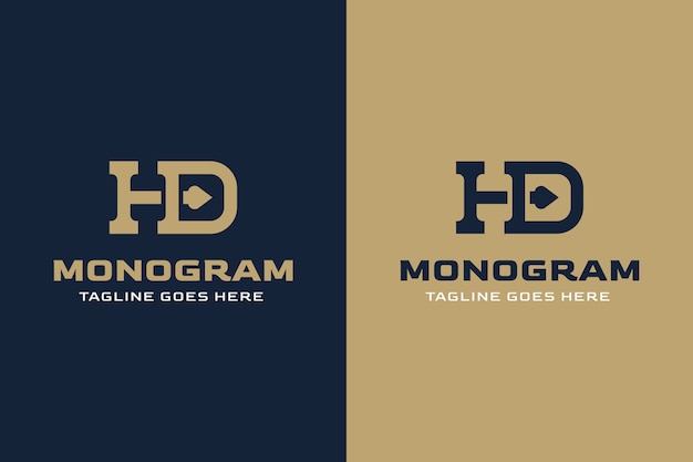 Flat design hd monogram logo design template