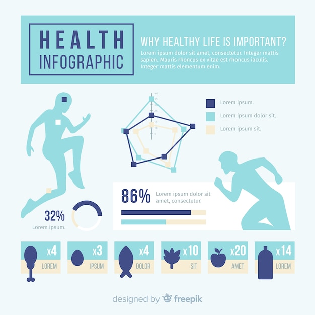 Flat design health infographic template