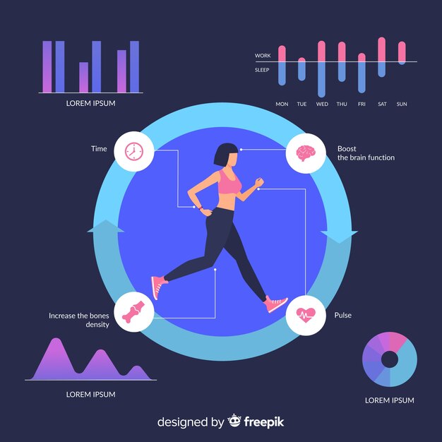평면 디자인 건강 infographic 템플릿