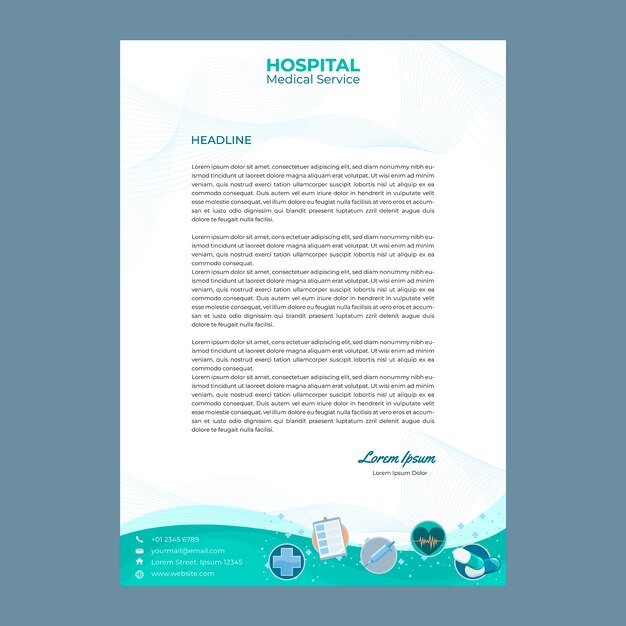 Flat design healthcare establishment letterhead