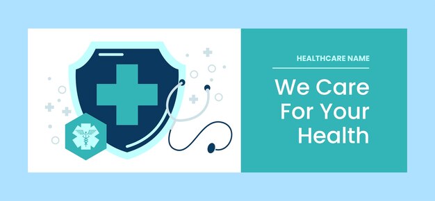 Flat design healthcare service facebook cover