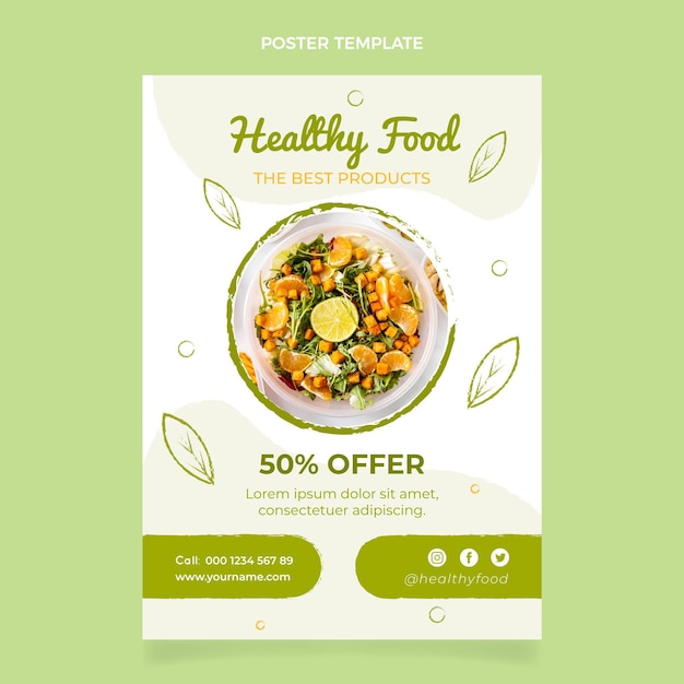 Free vector flat design healthy food poster