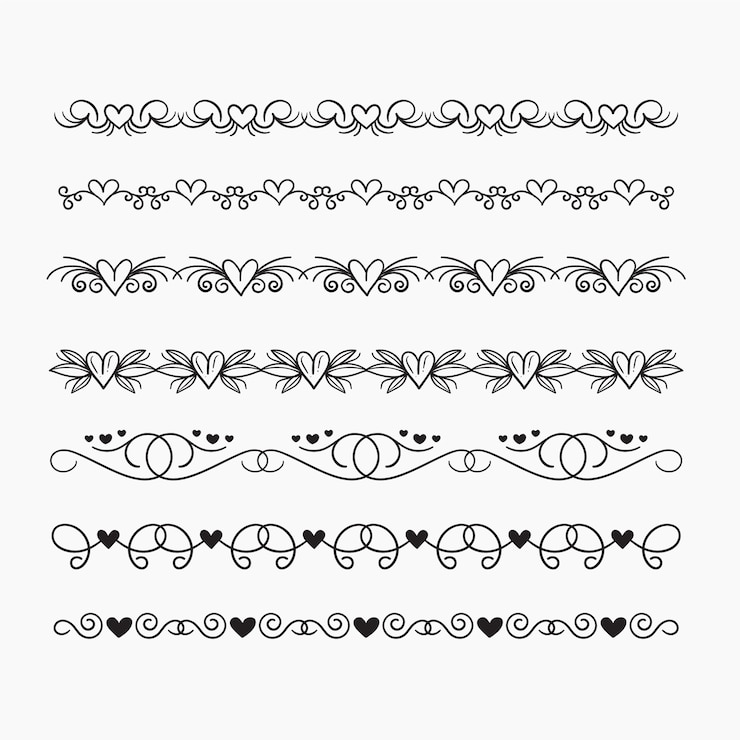 Free Vector flat design hearts border and frame