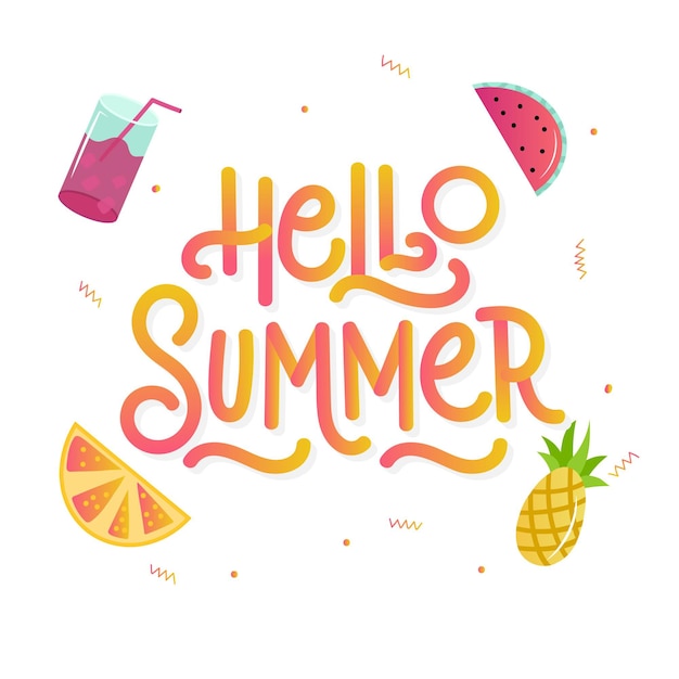 Flat design hello summer concept