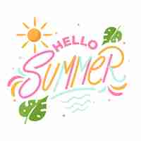 Free vector flat design hello summer concept