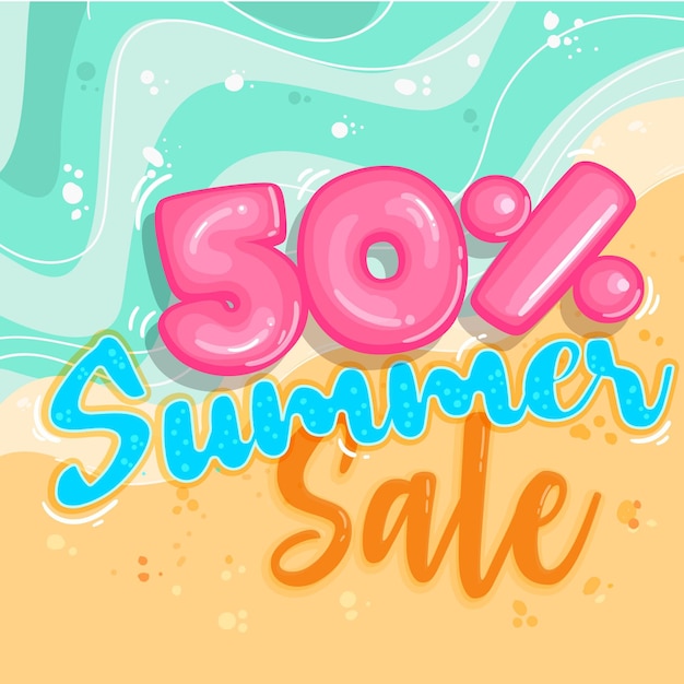 Flat design hello summer sale