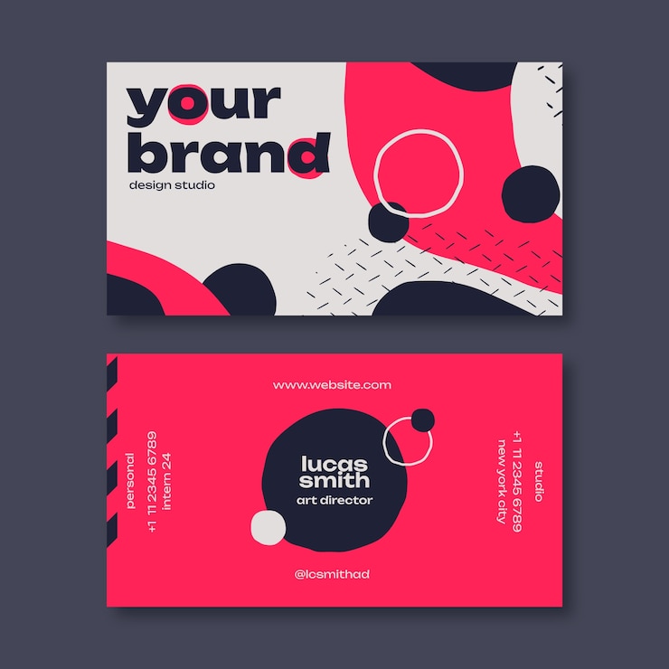 Free Vector flat design high contrast color business card