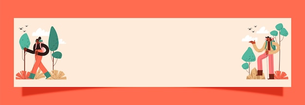 Бесплатное векторное изображение Плоский дизайн пешеходного приключенческого баннера