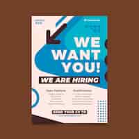 Free vector flat design hiring poster and flyer template
