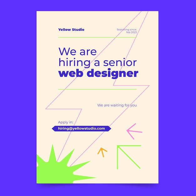 Flat design hiring poster template