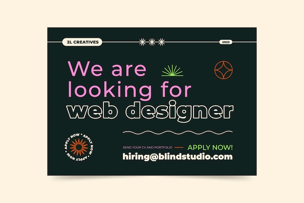 Flat design hiring poster template