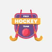 Бесплатное векторное изображение Хоккейный логотип с плоским дизайном