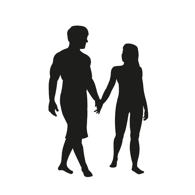 Free vector flat design holding hands silhouette