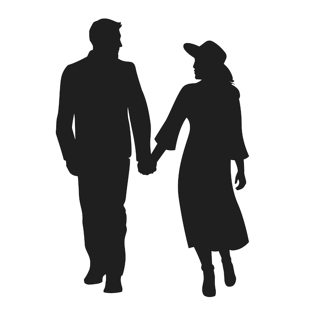 Free vector flat design holding hands silhouette