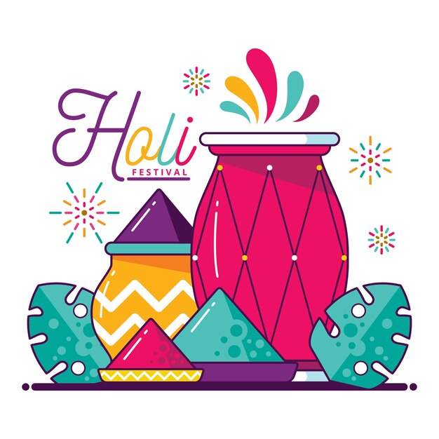 Flat design holi festival background