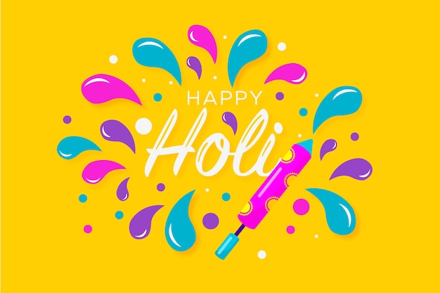 Free vector flat design holi festival celebration