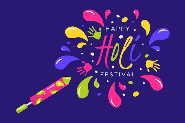 Flat design holi festival celebration