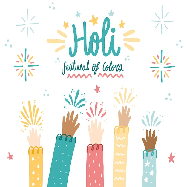 Vettore gratuito concetto di festival holi design piatto